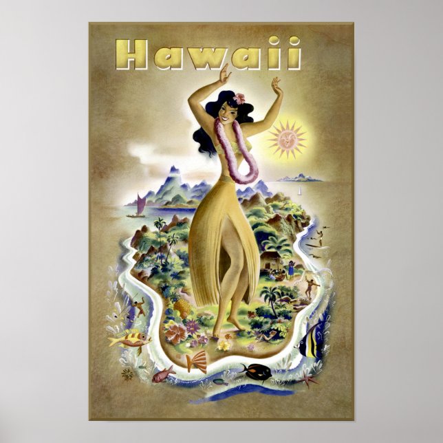 Poster de viagens Hawaii (Frente)