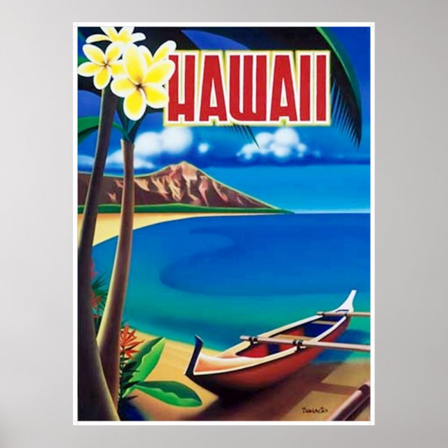 Poster de viagens Hawaii Vintage Art (Frente)