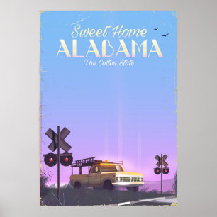 Poster de viagens "home" doce de Alabama