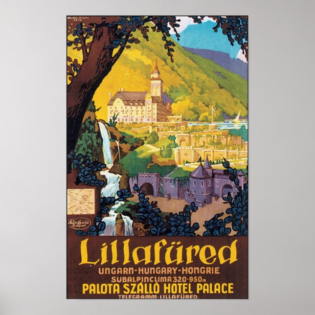 Poster de viagens húngaro de Lillafured (Frente)