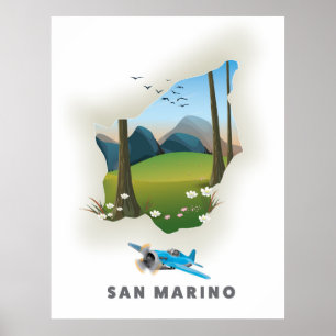 poster de viagens Ilustrado de São Marino.