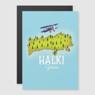 Poster de viagens ilustrado do Mapa de Grécias Ha