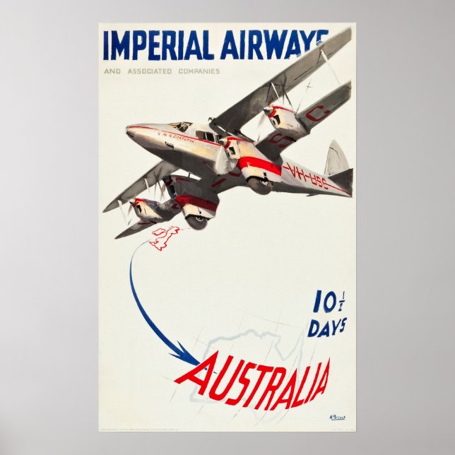 Poster de viagens Imperial Airways (Frente)