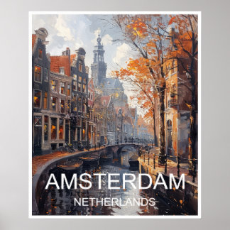 Poster de viagens Impressão de Arte de Amsterdã Ho