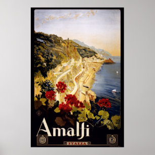 Poster de viagens Italiano Amalfi Vintage