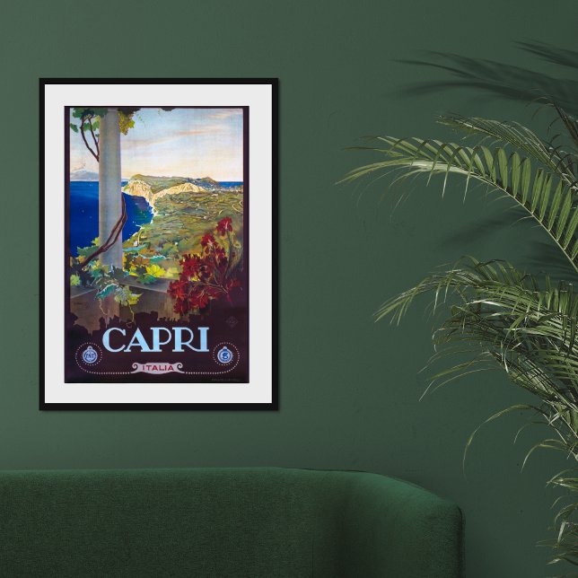 Poster de viagens italiano Capri Vintage (Capri Italy vintage travel poster)