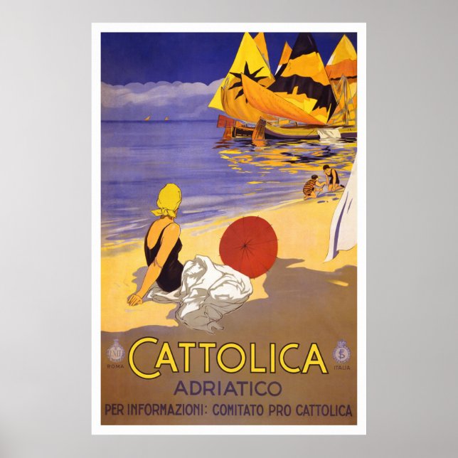 poster de viagens italiano "Cattolica" (Frente)