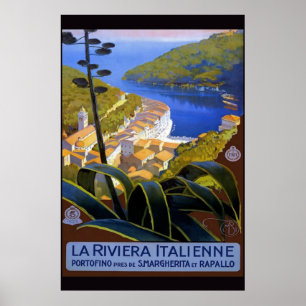 Poster de viagens italiano Riviera Italienne Vinta