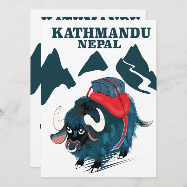 Poster de viagens Katmandu Nepal (Frente/Verso)
