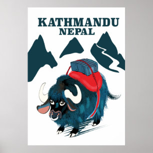 Poster de viagens Katmandu Nepal
