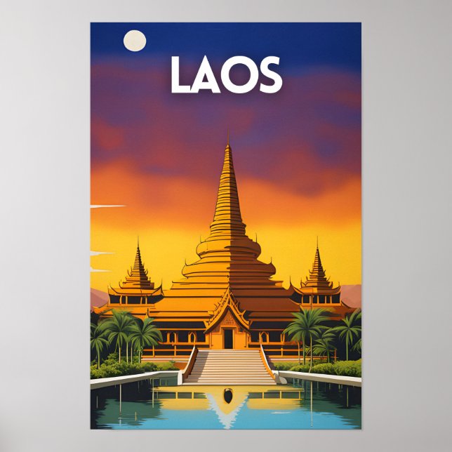 Poster de viagens Laos (Frente)