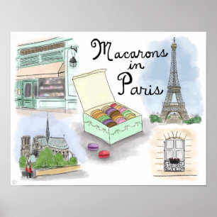 Poster de viagens: Macarons em Paris France