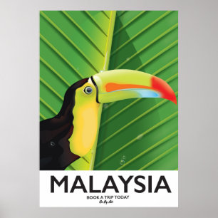 poster de viagens Malásia Toucan