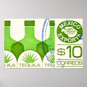 Poster de viagens mexicano Tequila Cactus