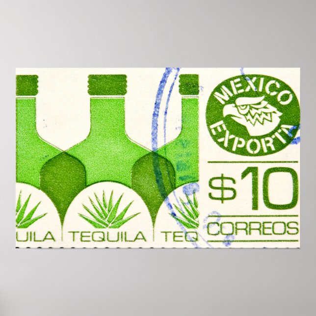 Poster de viagens mexicano Tequila Cactus (Frente)
