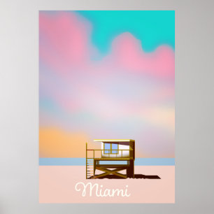 Poster de viagens Miami Lifeguard