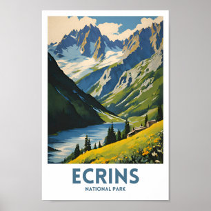 Poster de viagens mínimo do Parque Nacional Ecrins