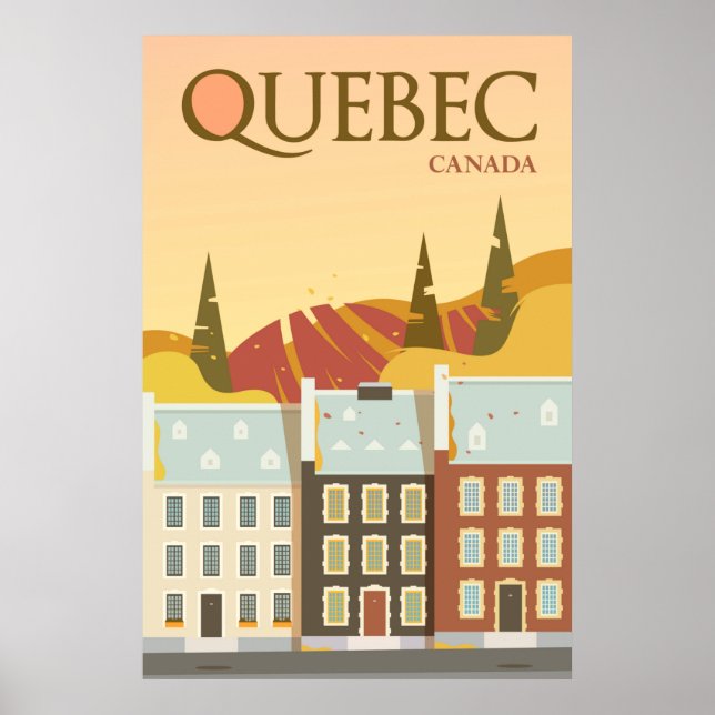 Poster de viagens Moderno do Quebec do Canadá (Frente)