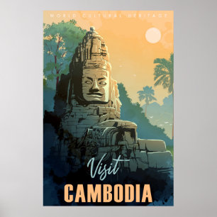 Poster de viagens Moderno Retro Cambojano