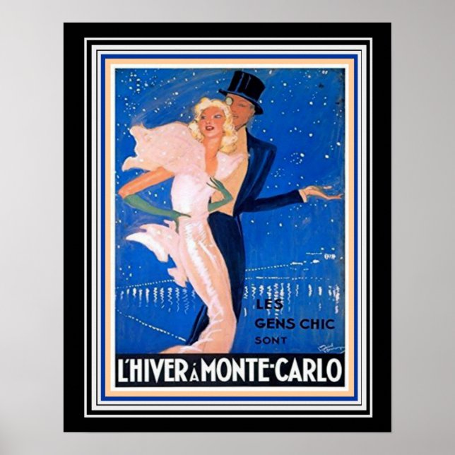 Poster de viagens Monte Carlo Deco (Frente)