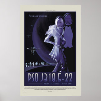 POSTER DE VIAGENS NASA Retro ExoPlanet PSO J318.5-