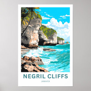 Poster de viagens Negril Cliffs Jamaica