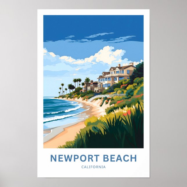 Poster de viagens Newport Beach California (Frente)