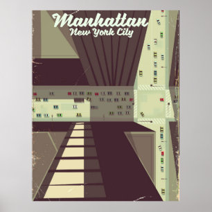 Poster de viagens Nova Iorque de Manhattan.