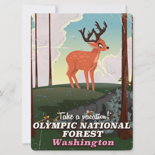 poster de viagens Olimpiadas National Forest USA (Frente)
