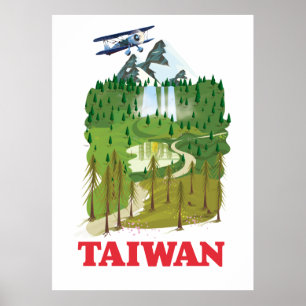 Poster de viagens paisagístico de Taiwan