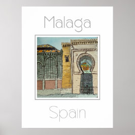Poster de viagens para a Espanha de Málaga