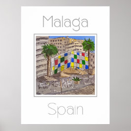 Poster de viagens para a Espanha de Málaga