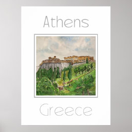 Poster de viagens para a Grécia de Atenas