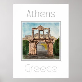 Poster de viagens para a Grécia de Atenas