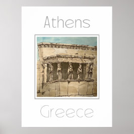 Poster de viagens para a Grécia de Atenas