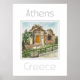 Poster de viagens para a Grécia de Atenas