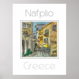 Poster de viagens para Grécia Nafplio
