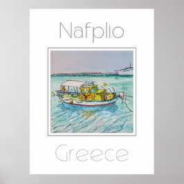 Poster de viagens para Grécia Nafplio