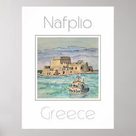Poster de viagens para Grécia Nafplio