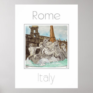 Poster de viagens para Roma Itália
