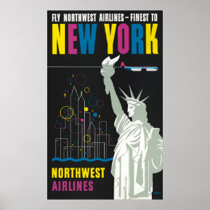 Poster de viagens Para Voar Northwest Airlines