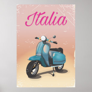 Poster de viagens Patinete Italia