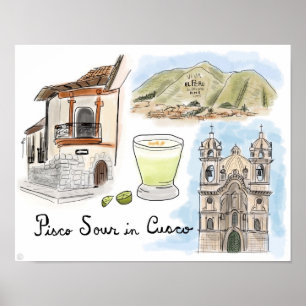 Poster de viagens: Pisco ácido em Cusco, Peru