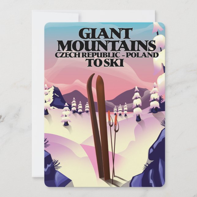 Poster de viagens Polônia das Montanhas Gigantes. (Frente)