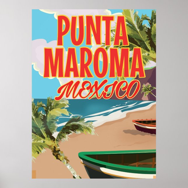 Poster de viagens Punta Maroma Beach Mexico (Frente)