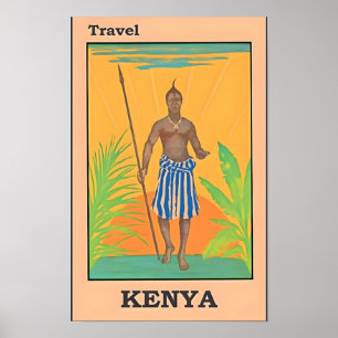Poster de viagens Quênia-África