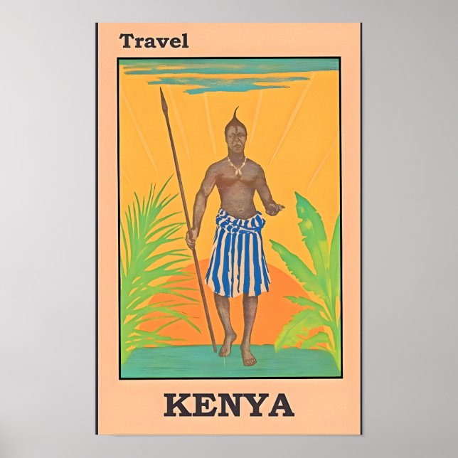 Poster de viagens Quênia-África (Frente)