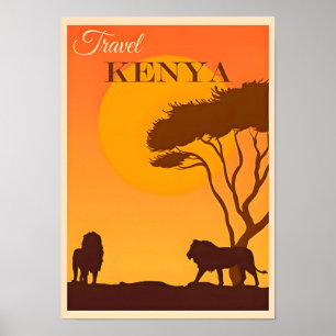 Poster de viagens Quênia-África