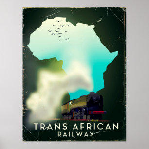 Poster de viagens Railway africano do transporte