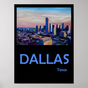 Poster de viagens Retro de Dallas Texas